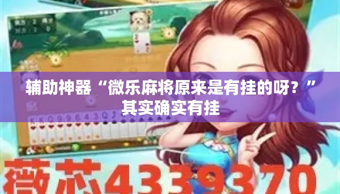 辅助神器“微乐麻将原来是有挂的呀？”其实确实有挂