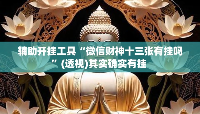 辅助开挂工具“微信财神十三张有挂吗	”(透视)其实确实有挂 