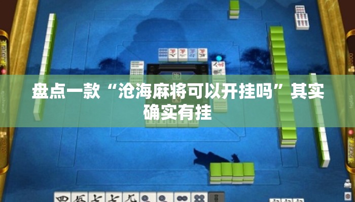 盘点一款“沧海麻将可以开挂吗”其实确实有挂