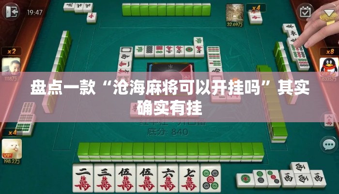 盘点一款“沧海麻将可以开挂吗”其实确实有挂